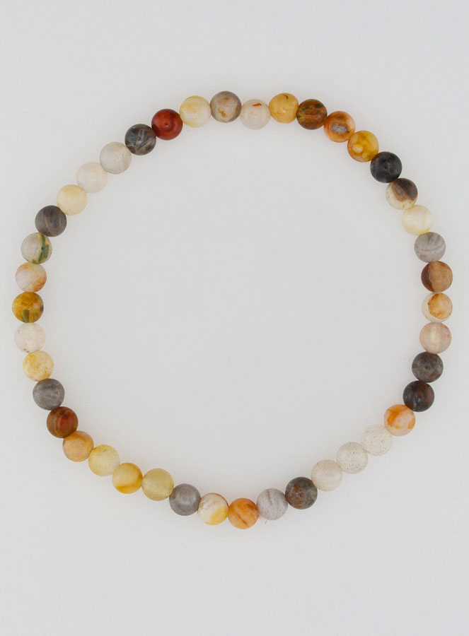 Bracelet en Pierre d'Agate Plume - 4mm (pic 1)