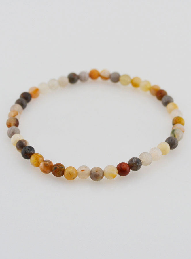 Bracelet en Pierre d'Agate Plume - 4mm (pic 2)