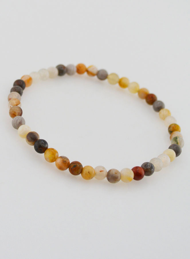 Bracelet en Pierre d'Agate Plume - 4mm (pic 3)