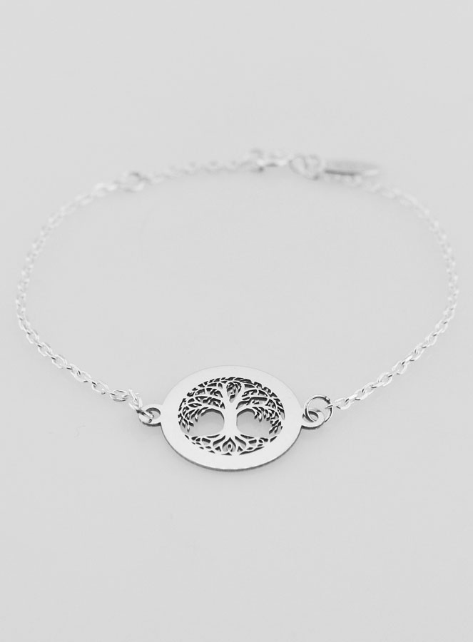 Bracelet en Argent Massif Arbre de Vie Racine - 17cm (pic 2)