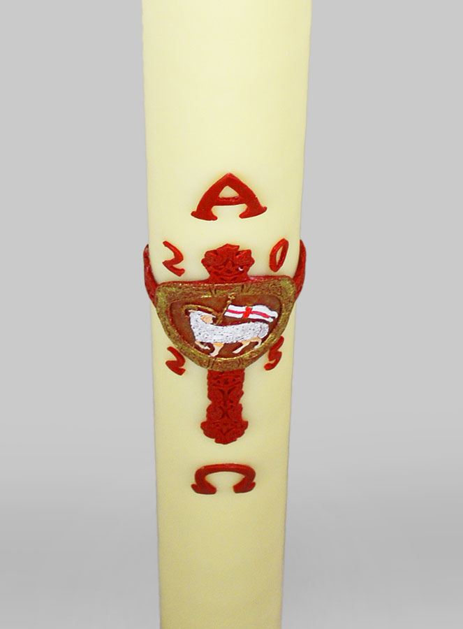 Grand Cierge Pascal Croix Agneau & Blason - 1m10 (pic 4)