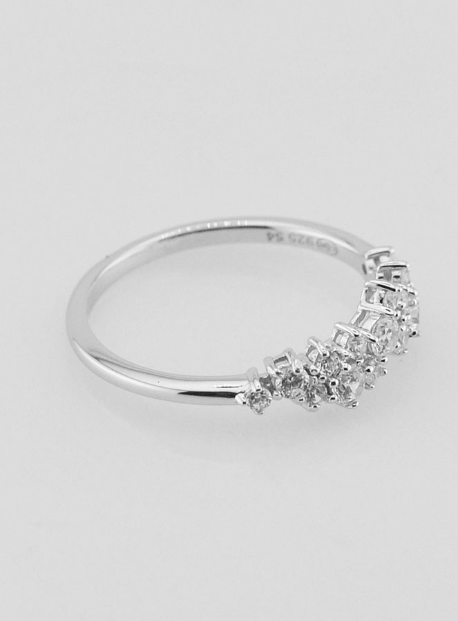 Bague Alliance Argent et Zircons - T54 (pic 3)