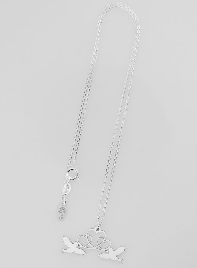 Collier Religieux Colombes & Coeurs - Argent 925/1000 (pic 2)