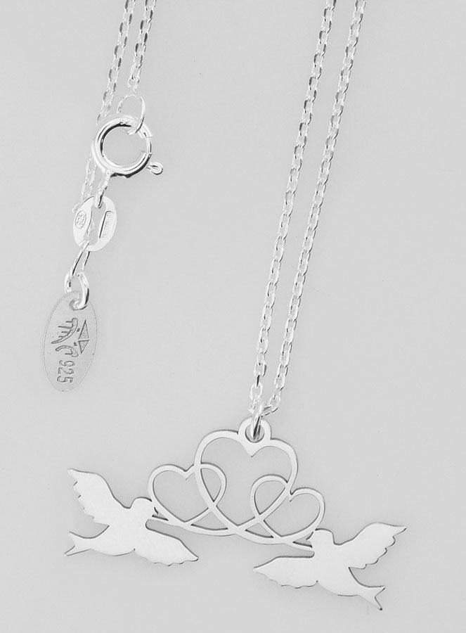 Collier Religieux Colombes & Coeurs - Argent 925/1000 (pic 4)