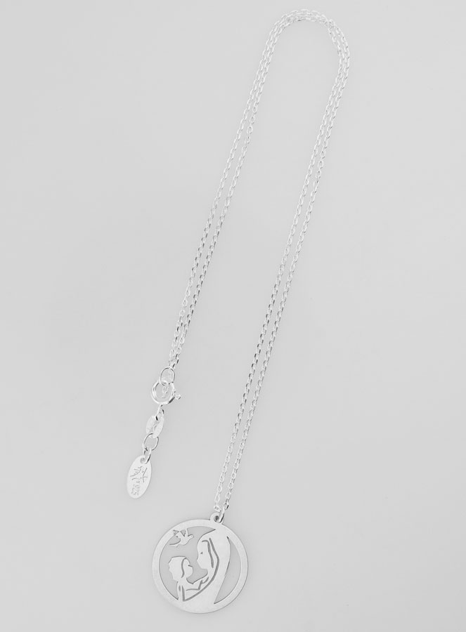 Collier Religieux Vierge à l'Enfant Argent 925/1000 (pic 2)