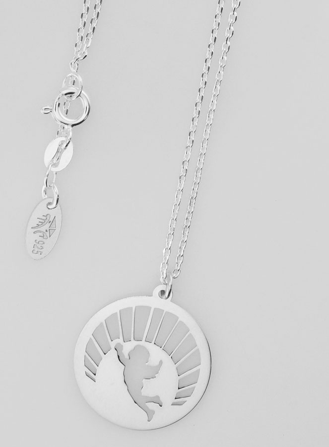 Collier Religieux Ange & Soleil - Argent Massif (pic 4)