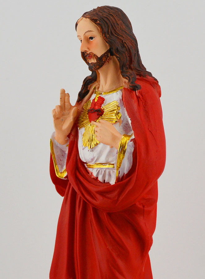 Statue Religieuse du Sacré Coeur de Jésus - 20cm (pic 4)