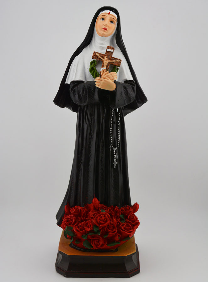 Statue Religieuse de Sainte Rita aux Roses - 30cm (pic 1)