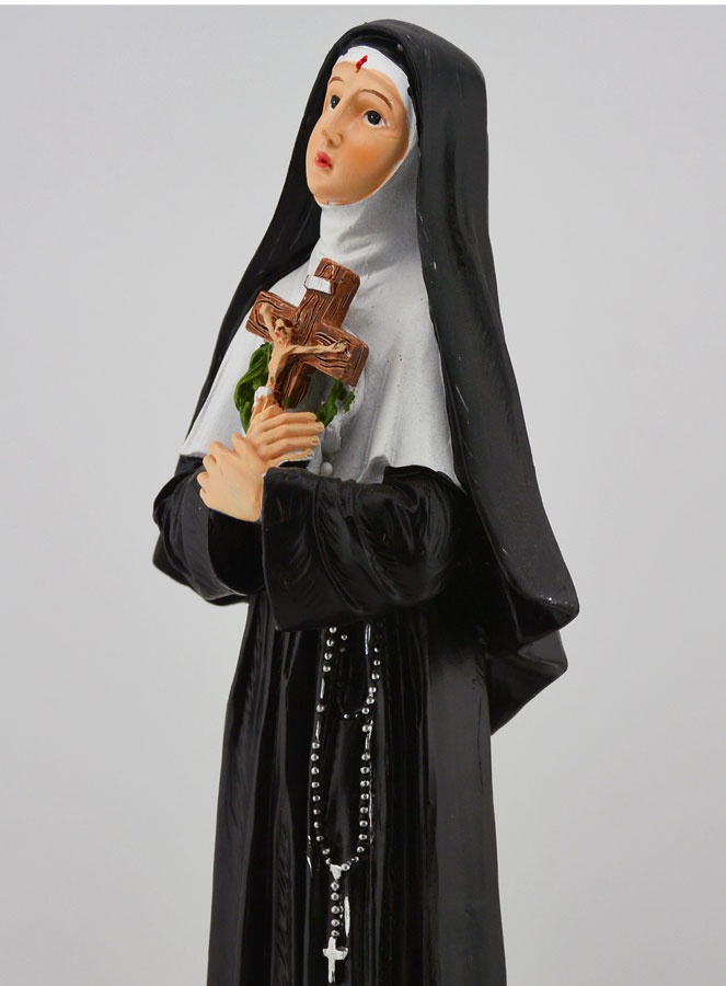Statue Religieuse de Sainte Rita aux Roses - 30cm (pic 4)