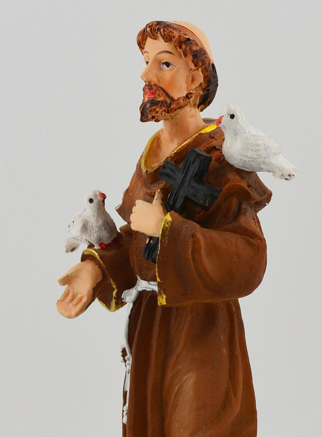 Statue Religieuse de Saint François d'Assise - 13cm (pic 4)
