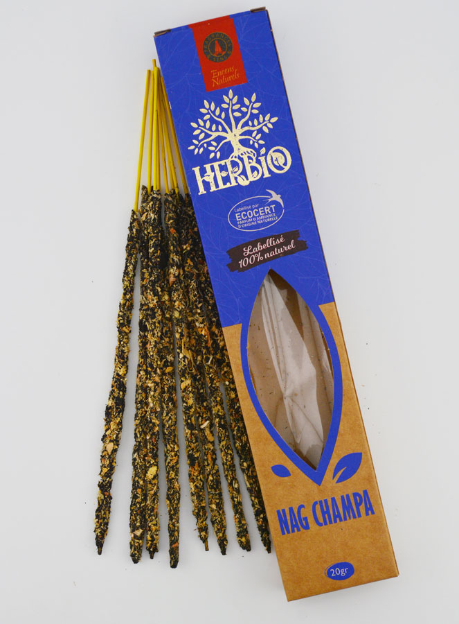 Bâtonnets d'Encens HERBIO Ecocertifiés - Nag Champa 20g (pic 1)