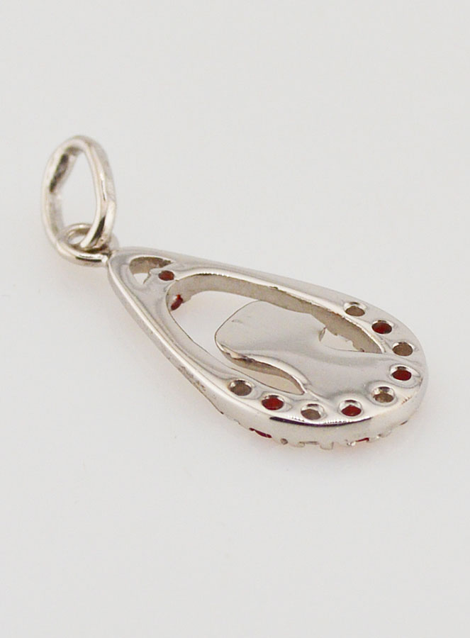 Pendentif Goutte Vierge Marie - Argent & Zirconium Rouge (pic 4)