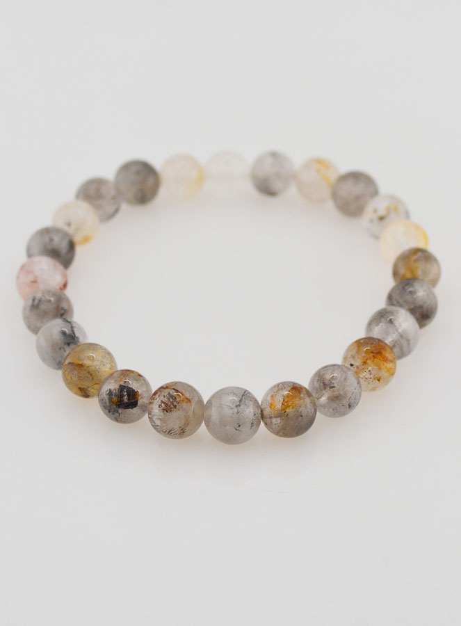 Bracelet en Pierres Naturelles d'Herkimer - 8mm (pic 2)