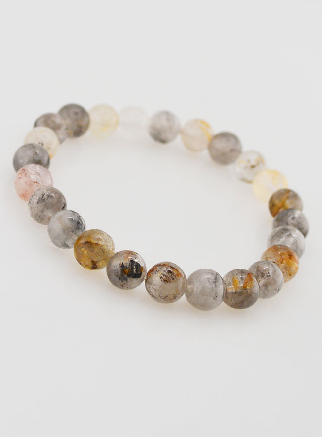 Bracelet en Pierres Naturelles d'Herkimer - 8mm (pic 3)