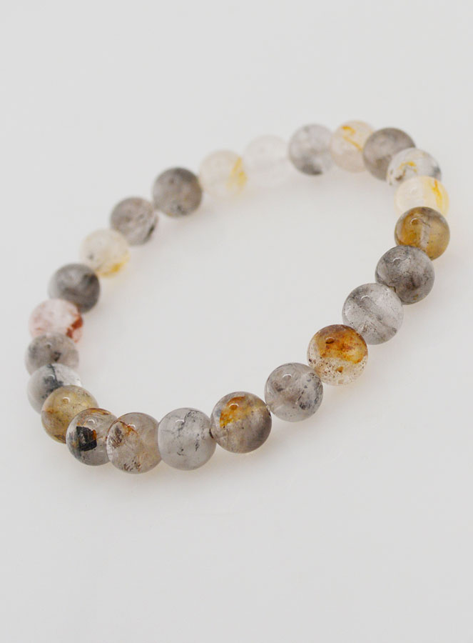 Bracelet en Pierres Naturelles d'Herkimer - 8mm (pic 4)