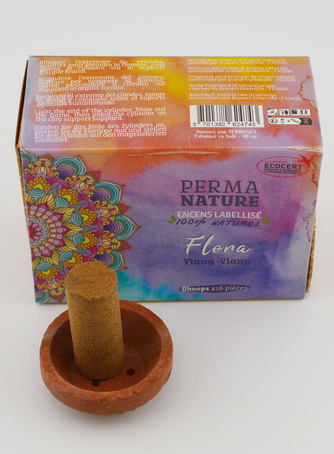 Encens Ylang Ylang Ecocert - Kit Dhoop + Encensoir (pic 2)