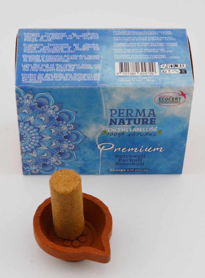 Encens Patchouli Ecocert - Kit Dhoop + Encensoir (pic 2)