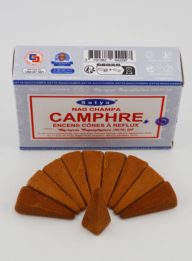 Encens Camphre Satya - 10 Cônes à Reflux (pic 2)