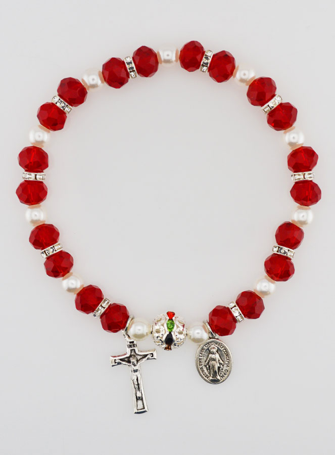 Bracelet Religieux Vierge Miraculeuse - Rouge (pic 1)