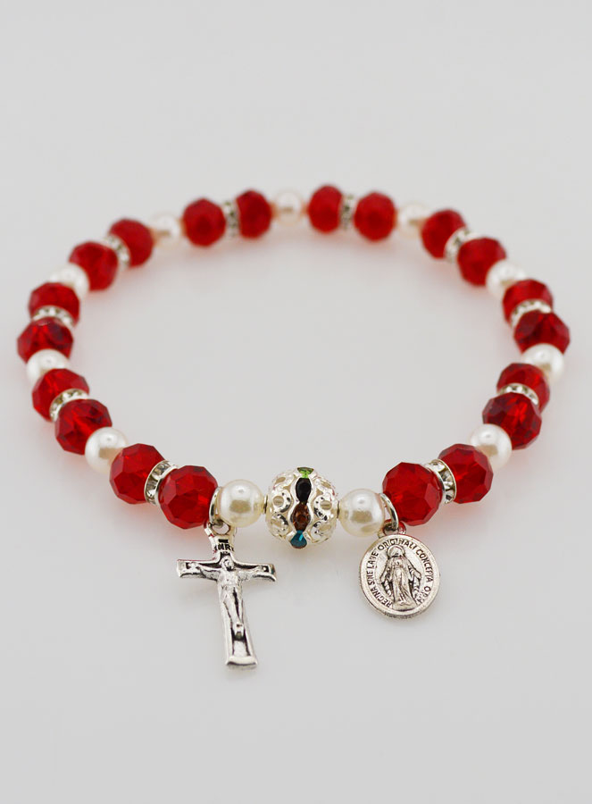 Bracelet Religieux Vierge Miraculeuse - Rouge (pic 2)