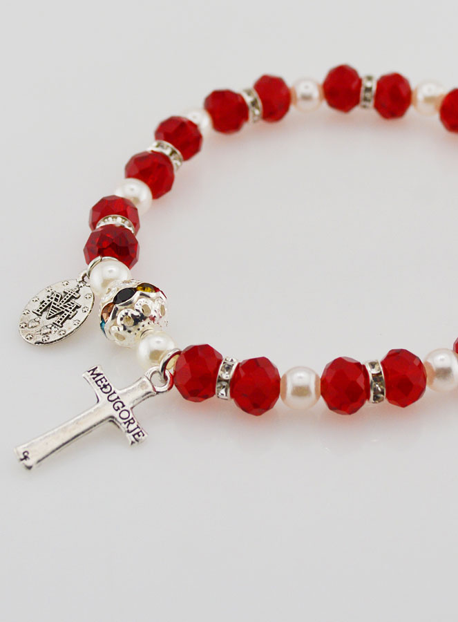 Bracelet Religieux Vierge Miraculeuse - Rouge (pic 4)