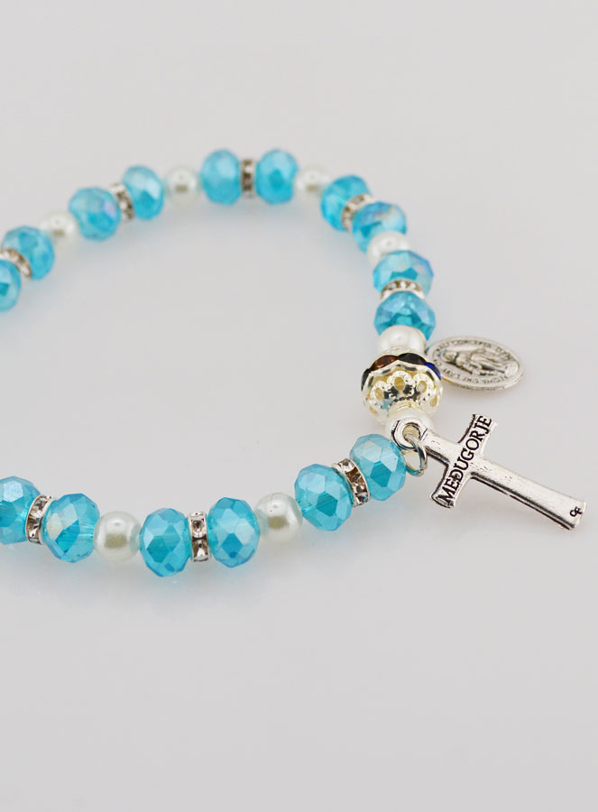 Bracelet Religieux Vierge Miraculeuse - Bleu Ciel (pic 3)