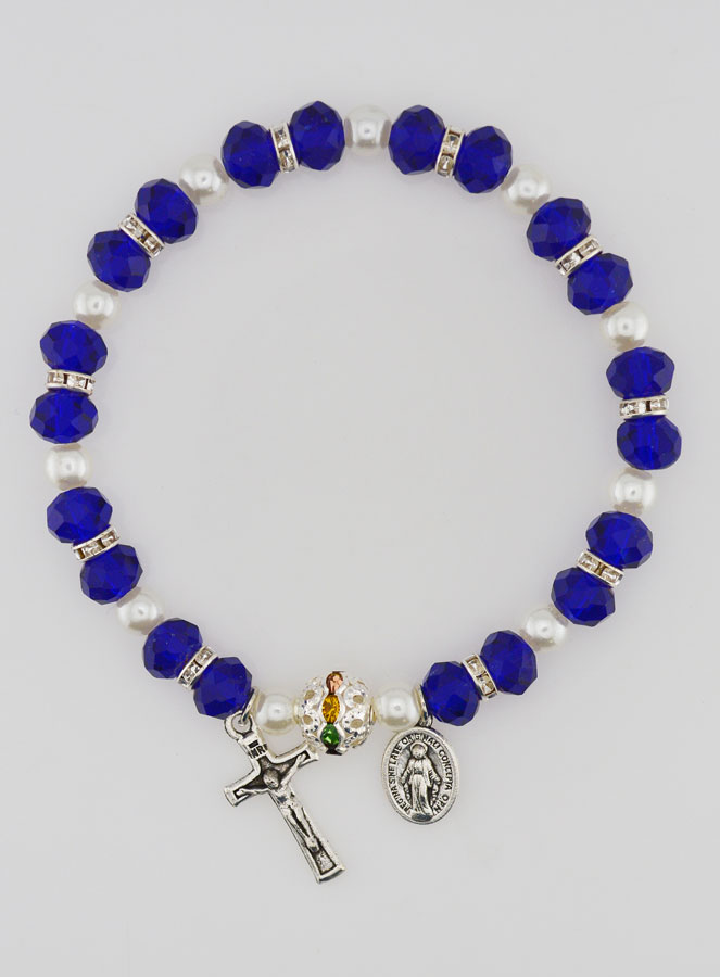 Bracelet Religieux Vierge Miraculeuse - Indigo (pic 1)