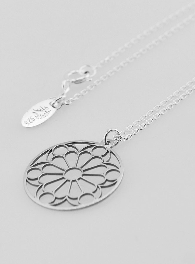 Collier Religieux Pendentif Vitrail - Argent 925 (pic 1)