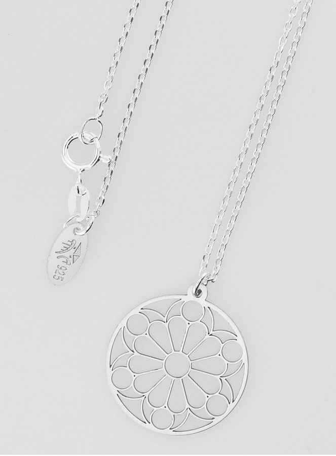 Collier Religieux Pendentif Vitrail - Argent 925 (pic 4)