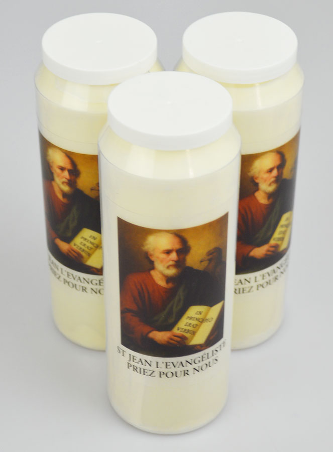 Lot de 3 Bougies de Neuvaine à Saint Jean l'Evangéliste (pic 2)