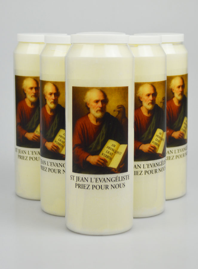 Lot de 6 Bougies de Neuvaine à Saint Jean l'Evangéliste (pic 1)