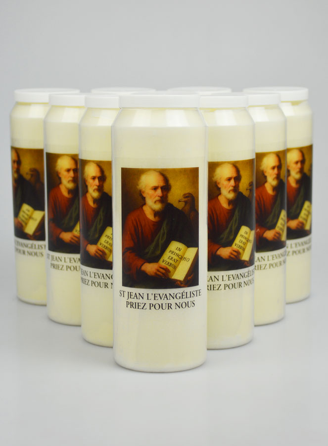 Lot de 10 Bougies de Neuvaine à St Jean Evangéliste (pic 1)