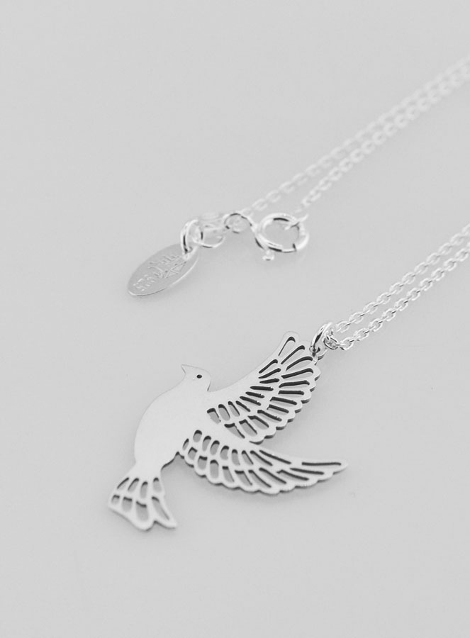 Collier Religieux Colombe Ajourée - Argent 925/1000 (pic 3)
