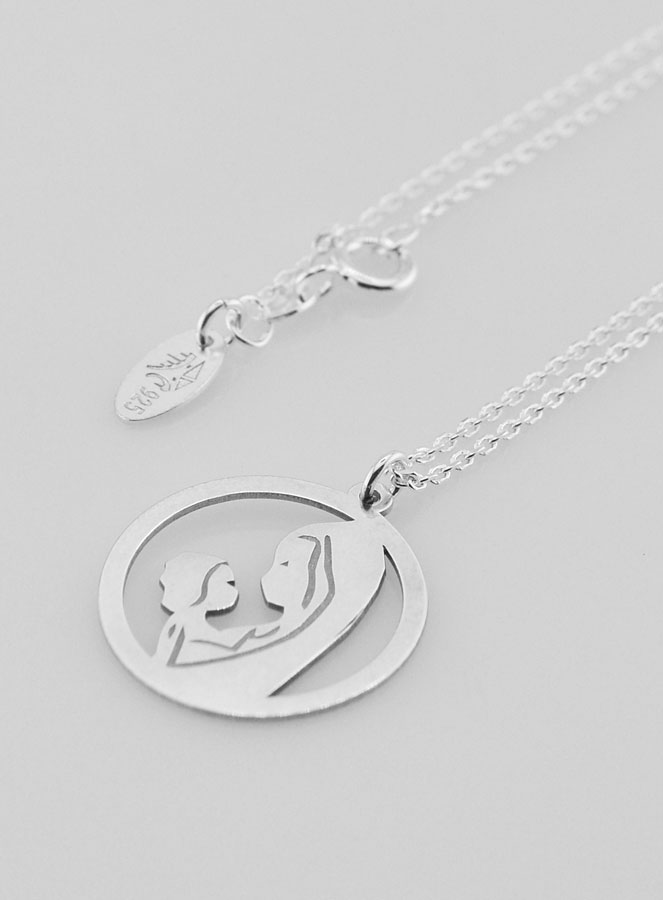 Collier Religieux Vierge à l'Enfant en Argent 20mm (pic 3)