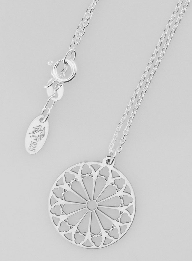 Collier Religieux Pendentif Vitrail - Argent 925 (pic 1)