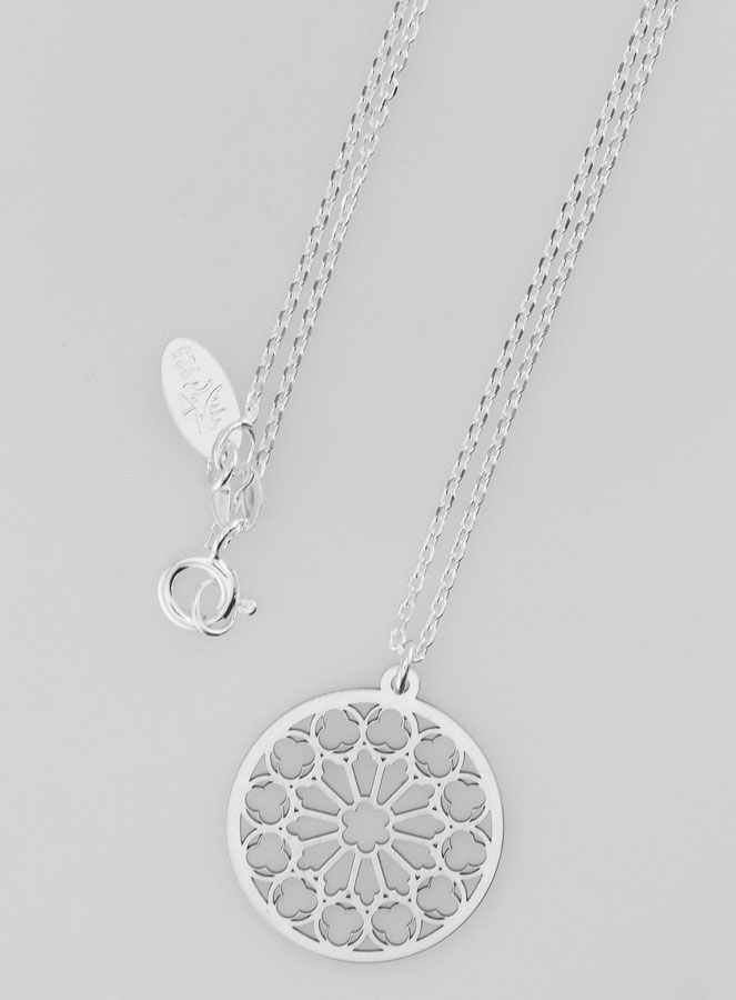 Collier Religieux Pendentif Vitrail - Argent 925 (pic 1)
