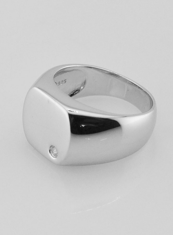 Bague Chevalière en Argent Massif - Taille 56 (pic 2)