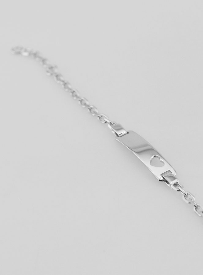 Gourmette Enfant en Argent Plaque Coeur - Maille 2,6mm (pic 3)