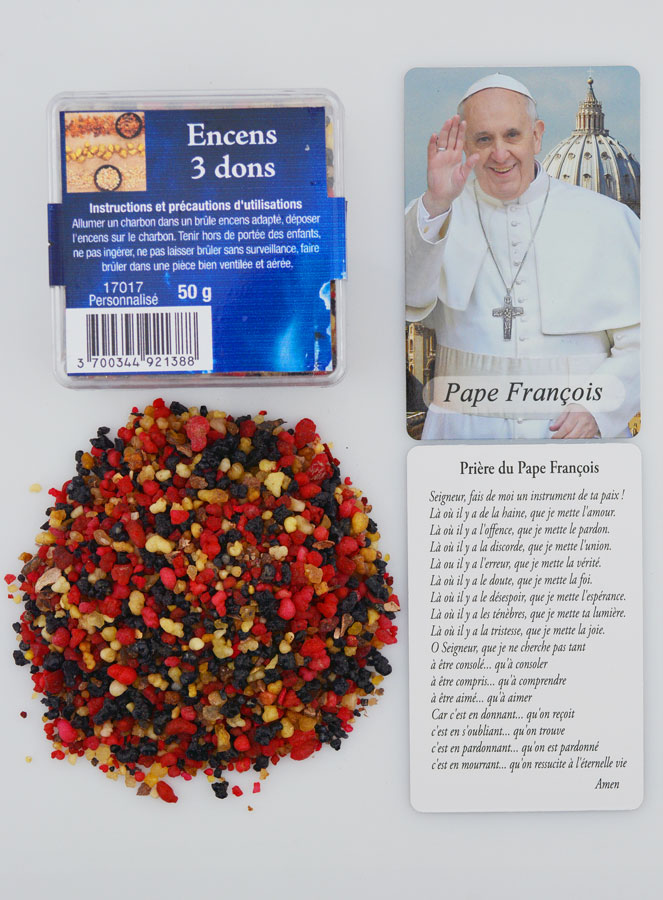 Coffret d'Encens 3 Dons de Dieu & Pape François (pic 1)