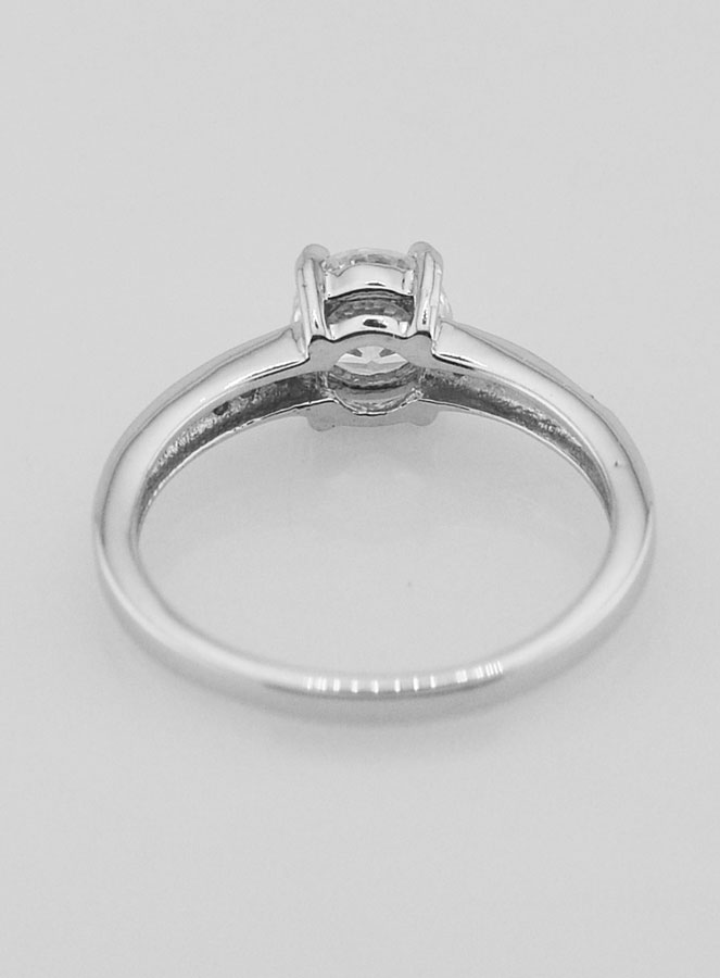 Bague Solitaire Argent et Zircon - T54 (pic 4)
