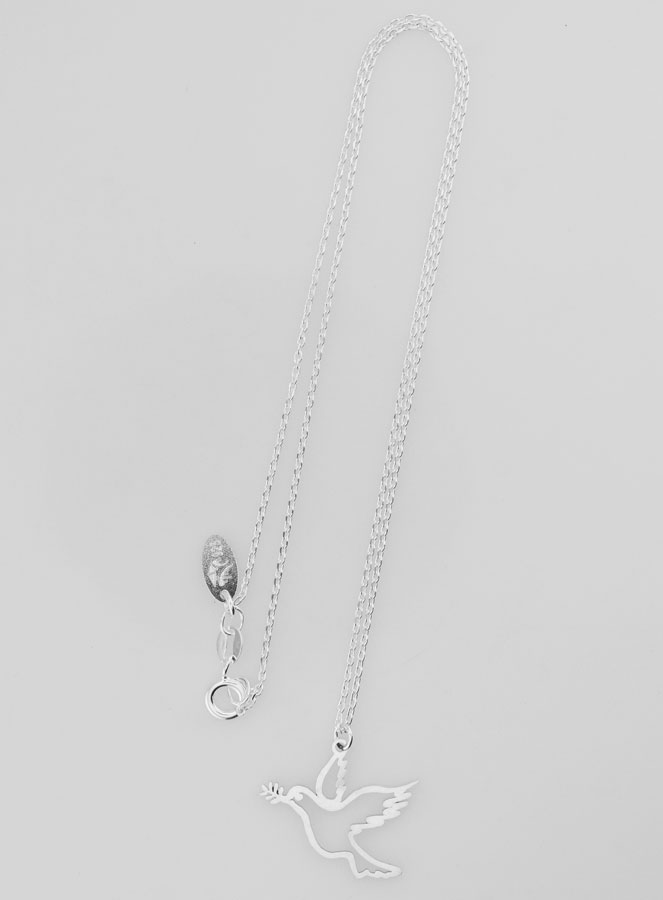Collier Religieux Colombe Contour - Argent 925/1000 (pic 2)