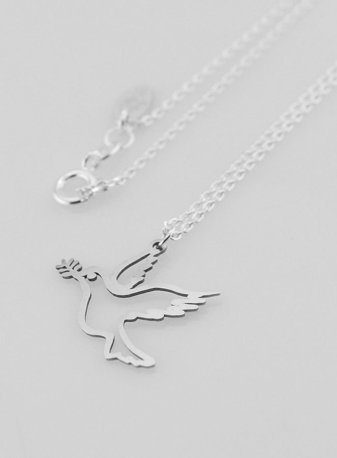 Collier Religieux Colombe Contour - Argent 925/1000 (pic 3)