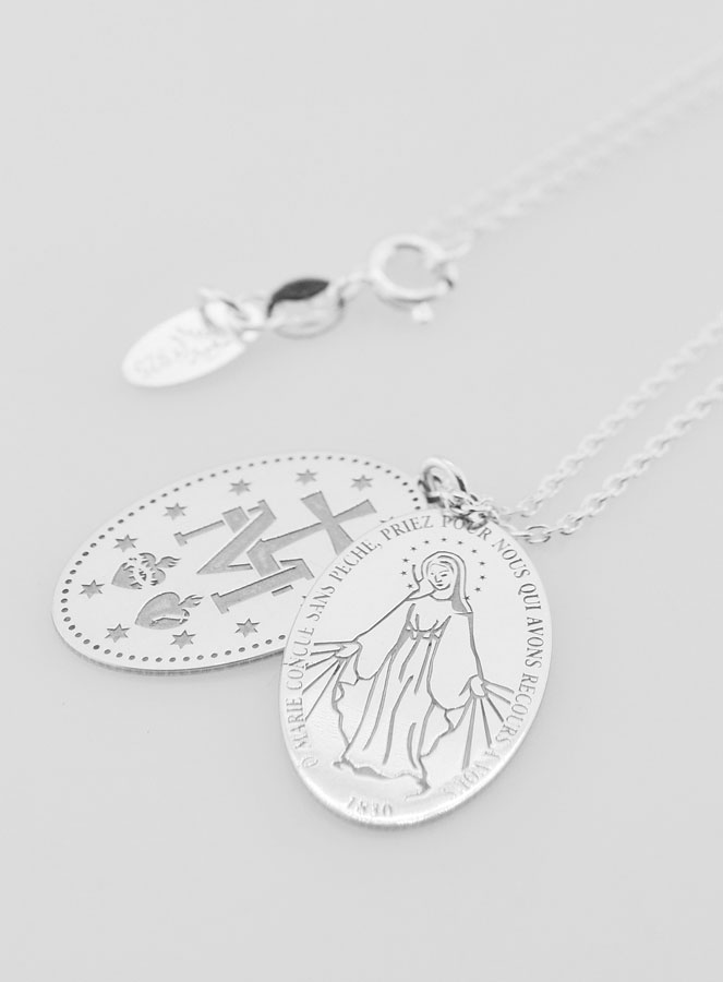 Collier Religieux Médaille Miraculeuse - Argent 925 (pic 1)