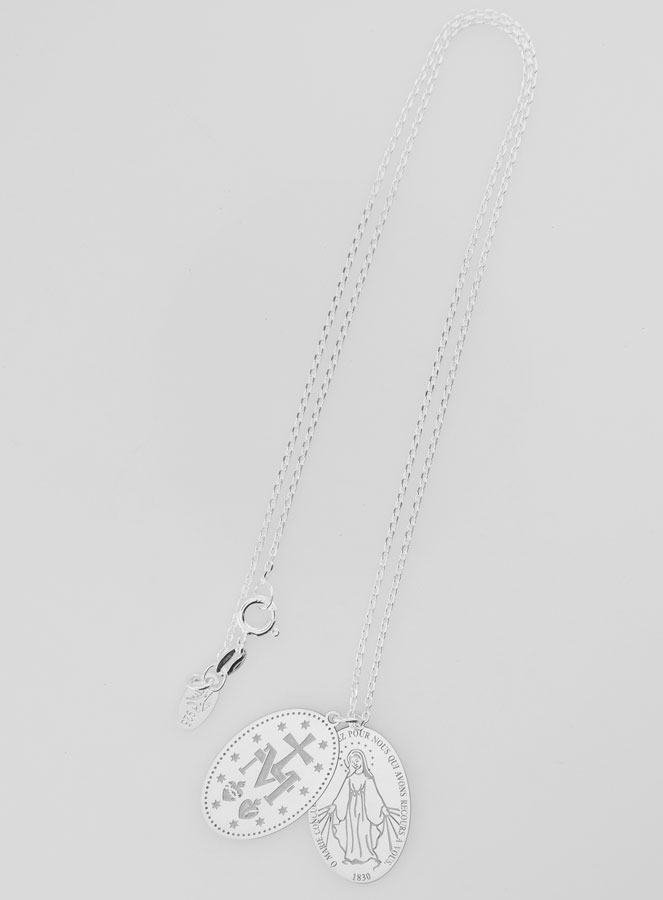 Collier Religieux Médaille Miraculeuse - Argent 925 (pic 2)