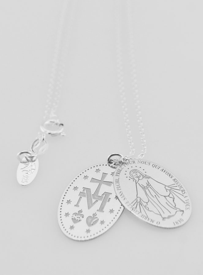 Collier Religieux Médaille Miraculeuse - Argent 925 (pic 3)