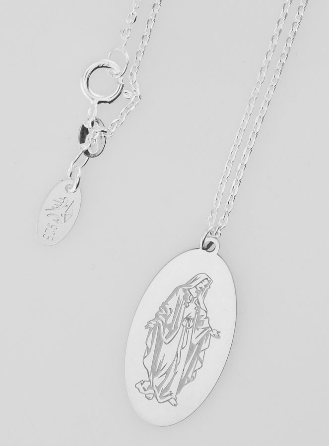 Collier Religieux Vierge Miraculeuse - Argent 925 (pic 4)