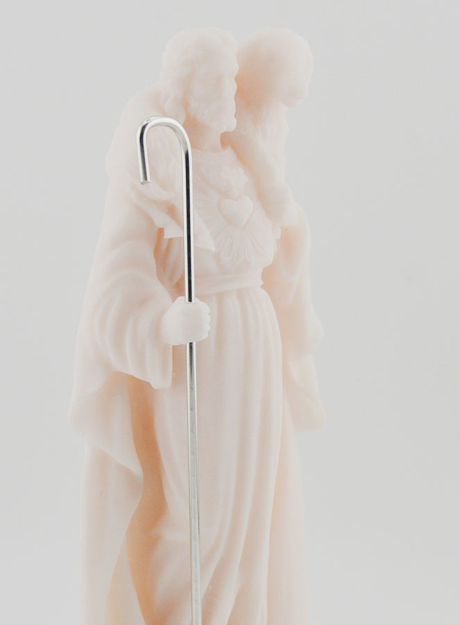 Statue Religieuse Christ bon Pasteur en Albâtre - 17cm (pic 3)