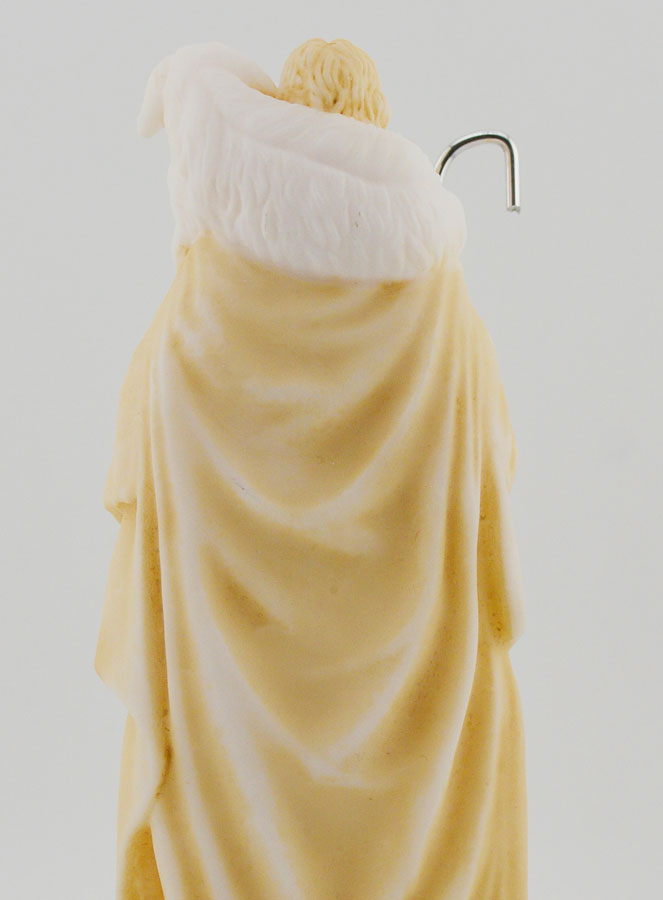 Statue Religieuse Christ bon Pasteur en Albâtre Beige et Or - 17cm (pic 4)
