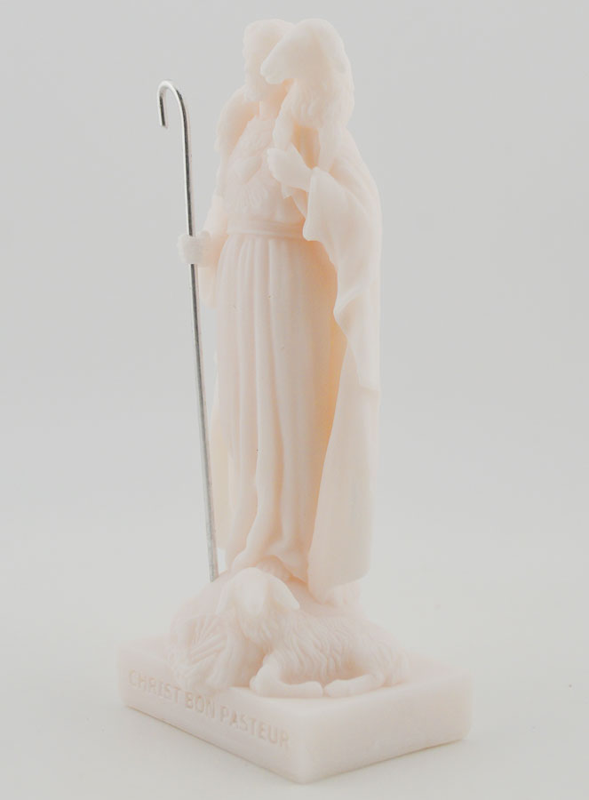 Statue Religieuse Christ bon Pasteur en Albâtre - 12cm (pic 2)