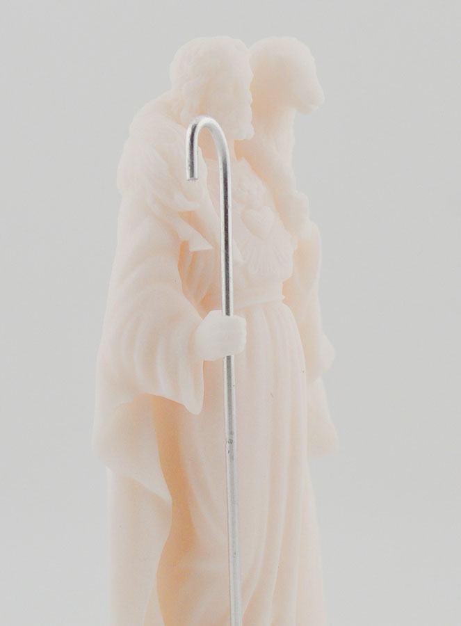 Statue Religieuse Christ bon Pasteur en Albâtre - 12cm (pic 3)